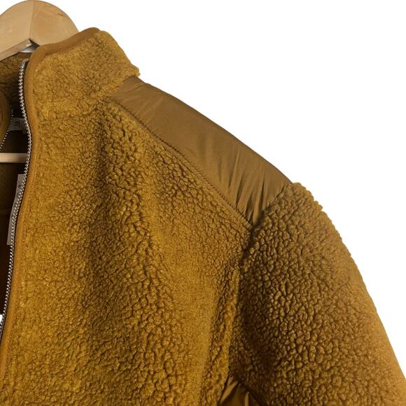 Madewell Brown Faux Shearling Half Zip Pullover Sweater Size Small - Picture 7 of 12